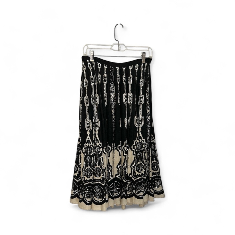 Chic Black and Cream A-Line Skirt